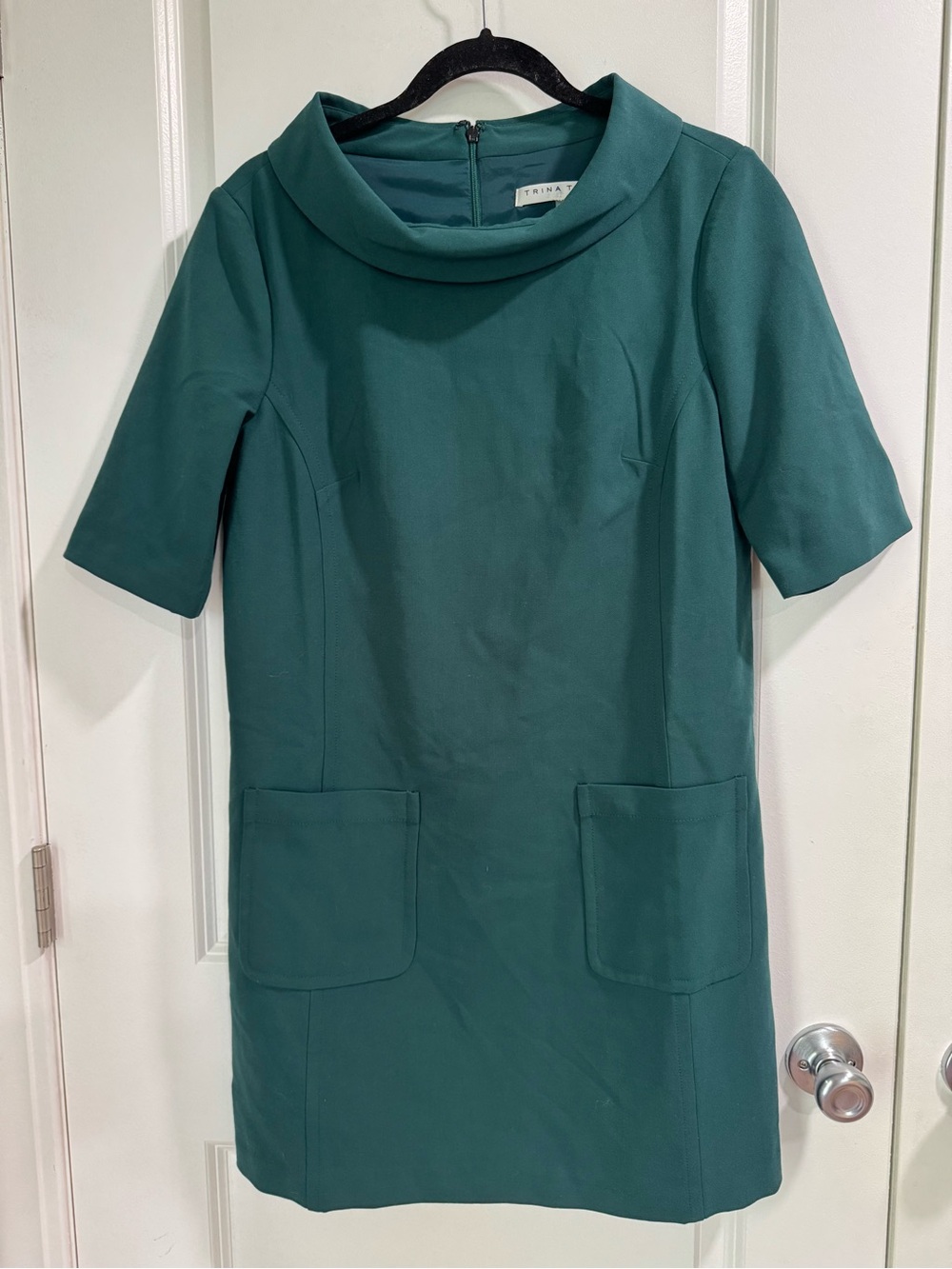 Trina Turk Maleko Dress Luxe Drape Teal 10